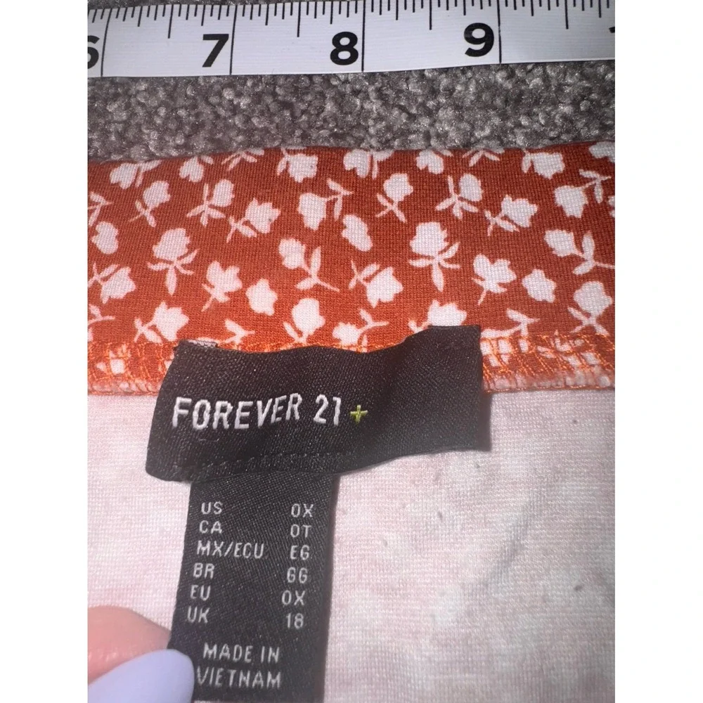 Forever‎ 21 Plus Size Women's Orange Floral Skirt